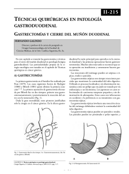 gastrectomías y cierre del muñón duodenal.
