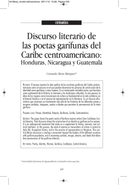 Discurso literario de las poetas garífunas del Caribe centroamericano