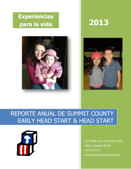 REPORTE ANUAL DE SUMMIT COUNTY EARLY HEAD START
