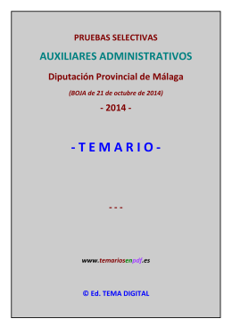 Temario Auxiliares Administrativos - Diputación de Málaga