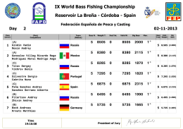IX World Bass Fishing Championship Reservoir La Breña