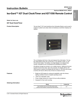 Instruction Bulletin Iso-Gard™ IGT Dual Clock