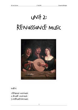 Unit 2: Renaissance music