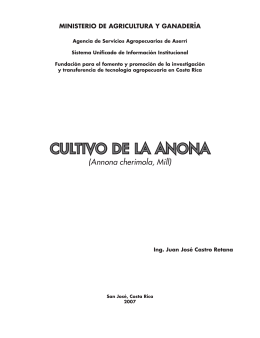 CULTIVO DE LA ANONA - Ministerio de Agricultura y Ganadería