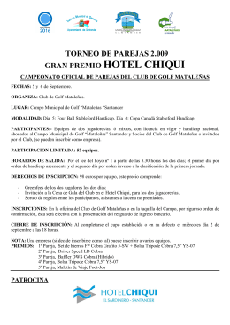 TOR EO DE PAREJAS 2.009 GRA PREMIO HOTEL CHIQUI