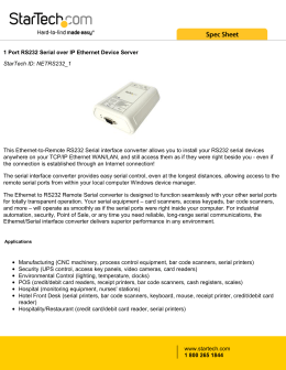 1 Port RS232 Serial over IP Ethernet Device Server