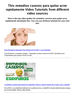 #Z remedios caseros para quitar acne rapidamente PDF video books