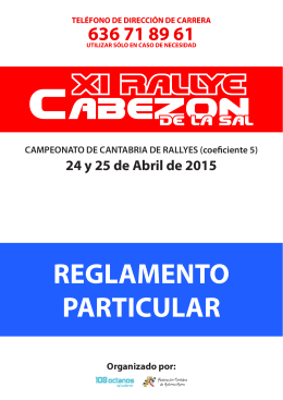 REGLAMENTO PARTICULAR - Rallye de Cabezón de la Sal 2015