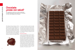 Chocolate: ¿onzas con salud?