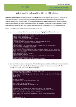 a) Instalación del servidor SSH en GNU/Linux