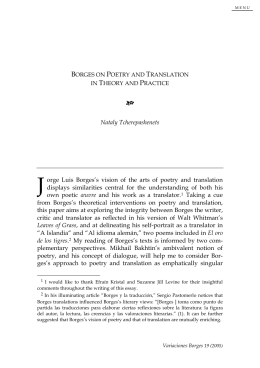 Borges on Poetry and Translation in Theory and Practice