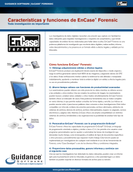 Características y funciones de EnCase® Forensic