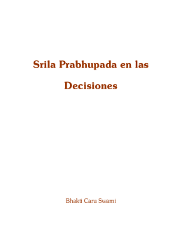 Srila Prabhupada en las Decisiones