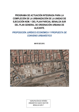 Proposición Jurídico Económica y propuesta Convenio Urbanístico