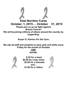 East Norriton Cares October . 1, 2015 ..