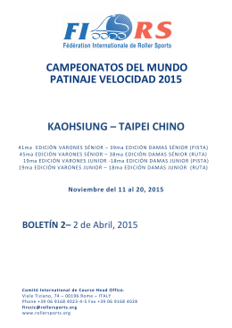 campeonatos del mundo patinaje velocidad 2015 kaohsiung