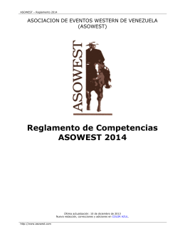 Reglamento de Competencias ASOWEST 2014