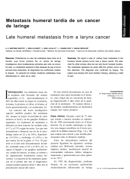 Metastasis humeral tardía de un cancer de laringe Late humeral