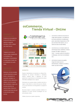 osCommerce, Tienda Virtual
