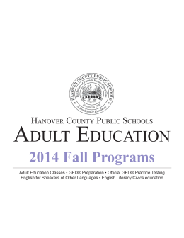 Adult Based Education GED & ESOL Classes