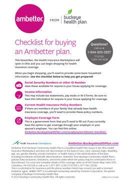 Ambetter plan Buying Checklist - Ambetter from Buckeye Health Plan
