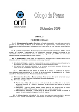 Código de Penas – ONFI - Organización Nacional de Futbol Infantil