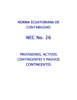 NEC - 26 Provisiones, activos contingentes y pasivos contingentes