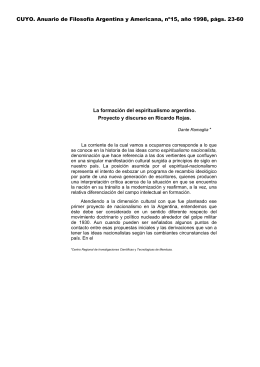 CUYO. Anuario de Filosofía Argentina y Americana, nº15, año 1998