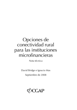 Rural Connectivity Options for Microfinance Institutions