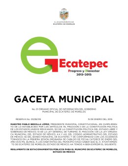 GACETA MUNICIPAL - H. Ayuntamiento de Ecatepec de Morelos