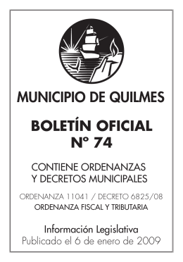 Boletín Oficial Municipal N° 74.
