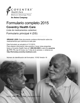 Formulario completo 2015 - Coventry Medicare: Home