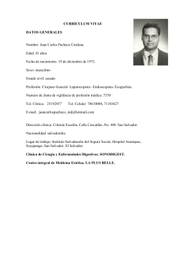 CV Dr. Juan Carlos Pacheco Cardona