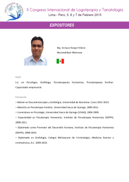 Mg. Enrique Rangel Hilario Nacionalidad: Mexicana Perfil Lic. en