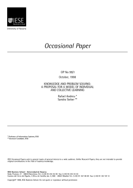 Occasional Paper - IESE Business School