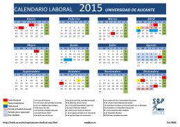 CALENDARIO LABORAL 2015 UNIVERSIDAD DE ALICANTE