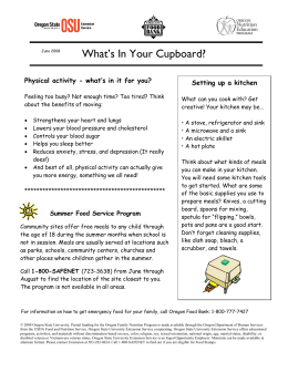 What`s In Your Cupboard? - Oregon State University Extension Service