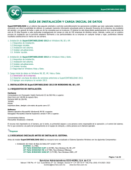 Guía Instalación SUperCONTABILIDAD 2013 XP, WV, W7 - Eco-Horu