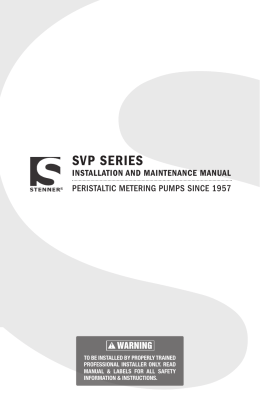 SVP SERIES - Stenner Pump Company