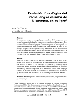 Evolución fonológica del rama,lengua chibcha de Nicaragua, en