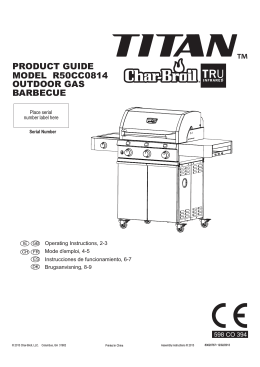 product guide model r50cc0814 outdoor gas barbecue