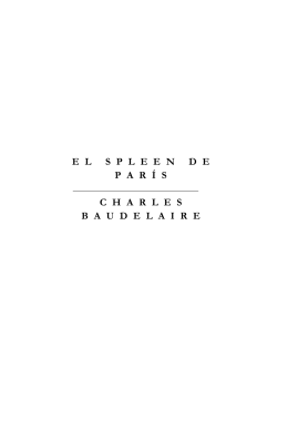 Charles Baudelaire – El Spleen de París