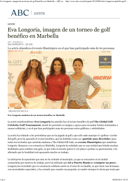 (Eva Longoria, imagen de un torneo de golf ben\351fico en Marbella