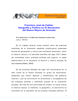 Francisco José de Caldas: Geografía y Política en El Semanario del