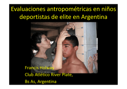 Estudios antropométricos de niños argentinos que practican