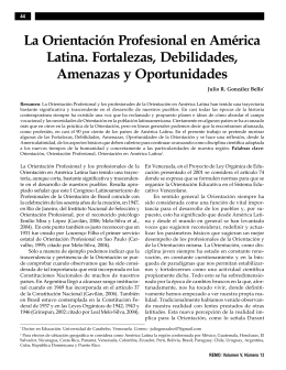 La Orientación Profesional en América Latina. Fortalezas