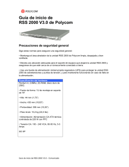 Guía de inicio de RSS 2000 V3.0 de Polycom