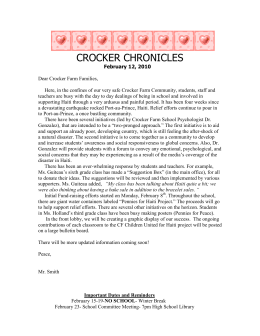 CROCKER CHRONICLES - Crocker Farm Elementary