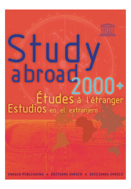 Etude à l`étranger "UNISCO 2000" - introduction