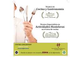Actividades Hosteleras Cocina y Gastronomía